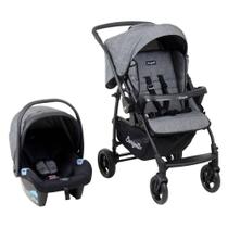 Travel System Burigotto Carrinho De Bebê Rio 22 Com Bebê Conforto Materna Cinza Mesclado