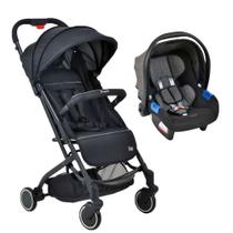 Travel System Burigotto Carrinho de Bebê Zap Preto com Bebê Conforto Touring X Preto Mesclado