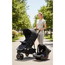 Travel System Carrinho Bebê Conforto Reclinável Preto Travel System Carrinho Bebê Conforto Reclinável Preto