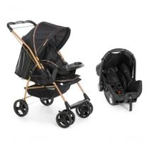 Travel System Galzerano Carrinho De Bebê Milano Reversível III 1019 Preto Golden Travel System Galzerano Carrinho De Bebê Milano Reversível III 1019 Preto Golden