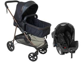 Travel System Galzerano Carrinho de Bebê Napoli Preto com Cobre