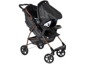 Travel System Galzerano Carrinho De Bebê Romano Com Bebê Conforto Cocoon Slim Preto E Cobre