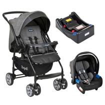 Travel System Rio K Mesclado Preto Com Base - Burigotto