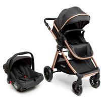 Travel System Romanzo Duo 3 Posições (0 a 15 kg) - Preto Bronze