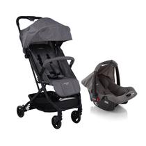 Travel System Voyage Duo Pro Carrinho de Bebê Yupi 0 a 15 Kg com Bebê Conforto Beta Mescla Cinza - Dorel