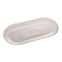 Travessa 24 cm de cristal transparente Oval Pearl Wolff - 28386