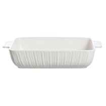 Travessa 25cm Refratária Porcelana Branca 1,2L Assadeira Forno Mesa Blanc New Bone China