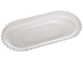 Travessa 30 cm de cristal transparente Oval Pearl Wolff - 28384 Travessa 30 cm de cristal transparente Oval Pearl Wolff - 28384