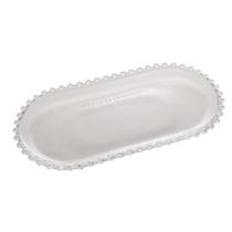 Travessa 30 cm de cristal transparente Oval Pearl Wolff - 28384