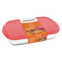 Travessa assadeira de Vidro com Tampa Retangular 4l Nadir