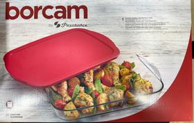 Travessa Assadeira de Vidro Retangular 3,850ml c/ Tampa Plástica