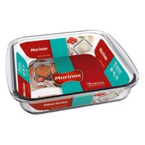 Travessa Assadeira Lasanheira 1,1L Quadrada Vidro Marinex