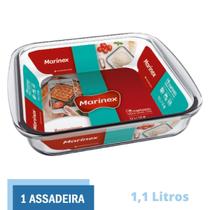 Travessa Assadeira Lasanheira 1,1L Quadrada Vidro Marinex