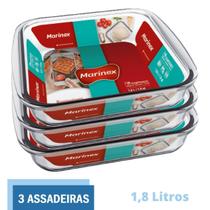 Travessa Assadeira Lasanheira 1,8L Quadrada Marinex - 3 Un Travessa Assadeira Lasanheira 1,8L Quadrada Marinex - 3 Un