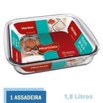 Travessa Assadeira Lasanheira 1,8L Quadrada Vidro Marinex