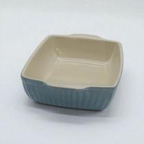 Travessa Assadeira Refrátoria Alta Tempera26cm Ceramica Azul Azul-claro
