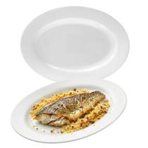 Travessa Bandeja Oval Rasa Opaline Branco 35cm Comida