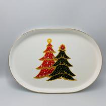 Travessa Bosque Encantado com Fio de Ouro 31cm (3x22x31cm) Scalla Travessa Bosque Encantado com Fio de Ouro 31cm (3x22x31cm) Scalla