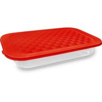 Travessa C/ Tampa Estilo Rattan 2,3L Plástico Cores Sortidas