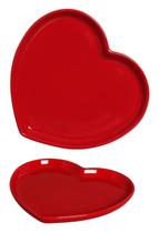 Travessa Cerâmica Coração Vermelho 27,5x25,5cm - SILVEIRA