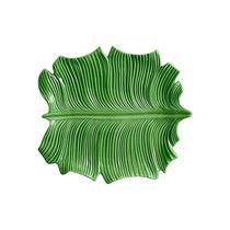 Travessa Cerâmica Folha Gde.Foglio Verde Cristina 40,5x44,5x4,5cm