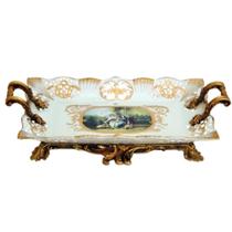 Travessa Classica Porcelana com Bronze Personagens