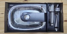 Travessa com Tampa de Vidro 3 Pçs Retangular Lyon - Brinox