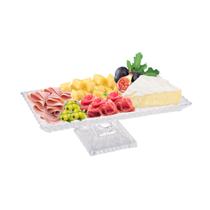 Travessa Cristal Retangular Decorativa Lys Com Pé 34x17x11cm Para Servir Doces Café Frios Travessa Cristal Retangular Decorativa Lys Com Pé 34x17x11cm Para Servir Doces Café Frios