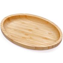 Travessa de Bambu 23x15cm Plasvale Petisqueira Bandeja Oval Multiuso para Servir Decorar