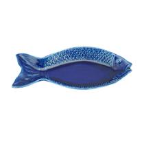 Travessa de Cerâmica Peixe Ocean Azul 28 x 13cm - Bon Gourmet