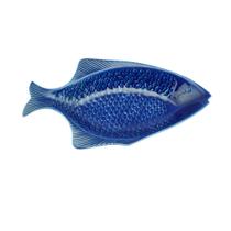 Travessa de Cerâmica Peixe Ocean Azul 37 x 20cm