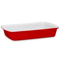 Travessa De Cerâmica Retangular Ceraflame Vermelha 1700Ml
