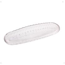 Travessa de cristal leaf Folha lyor 39,5x14x3cm Travessa de cristal leaf Folha lyor 39,5x14x3cm