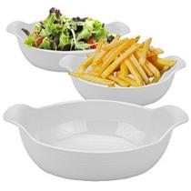 Travessa De Melamina Branca Oval Saladeira Servir Mesa 22cm - Uny Home