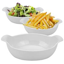 Travessa De Melamina Branca Oval Saladeira Servir Mesa 22cm - Uny Home