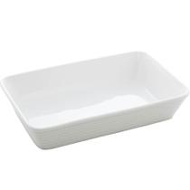 Travessa de Porcelana Branca 750ml Refratário Pequeno Retangular Servir Mesa Posta Línea Lyor