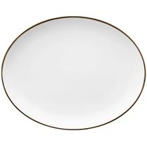 Travessa De Porcelana Flamingo Sofia Branco Com Dourado Oxford