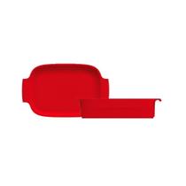 Travessa de Porcelana Retangular 28x17cm Vermelho Assar e Servir Germer Travessa de Porcelana Retangular 28x17cm Vermelho Assar e Servir Germer