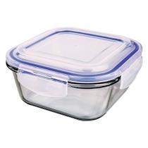 travessa de vidro com tampa hermética 300ml 11x11cm euro - Euro Home