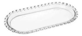 Travessa De Vidro Cristal Wolff Pearl Com Bolinhas 12x24cm Travessa De Vidro Cristal Wolff Pearl Com Bolinhas 12x24cm