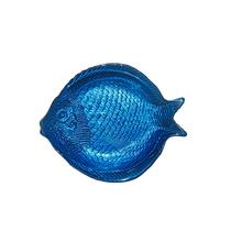 Travessa de Vidro Peixe Azul 15x18cm