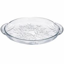Travessa de Vidro Redondo Petisqueira Decorada