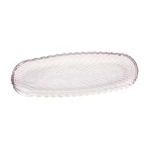 Travessa Decorativa Cristal Leaf 39,5X14X3cm