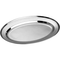 Travessa em Aço Inox para Servir Massas Carnes 35cm Baixela Funda Oval Cozinha Buffet Hercules