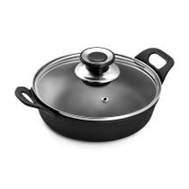 Travessa Estilo Redonda Ferro Tampa Vidro PanelaMineira 22cm