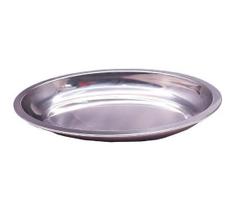 Travessa Funda Oval 25Cm Inox Porcoes Restaurante - Prateado