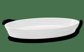 Travessa Funda Oval Haus Concept Buffet 34,5 x 21 x 4,6 cm Branco