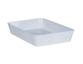 Travessa Le Chef Retangular com Friso em Plástico Branco 33x23x6cm - Paramount