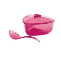 Travessa Lótus Tupperware com Concha de Policarbonato 2,2 Litros - Rosa