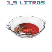 Travessa Media Filetada 1,3L Nadir Forno Freezer Vidro